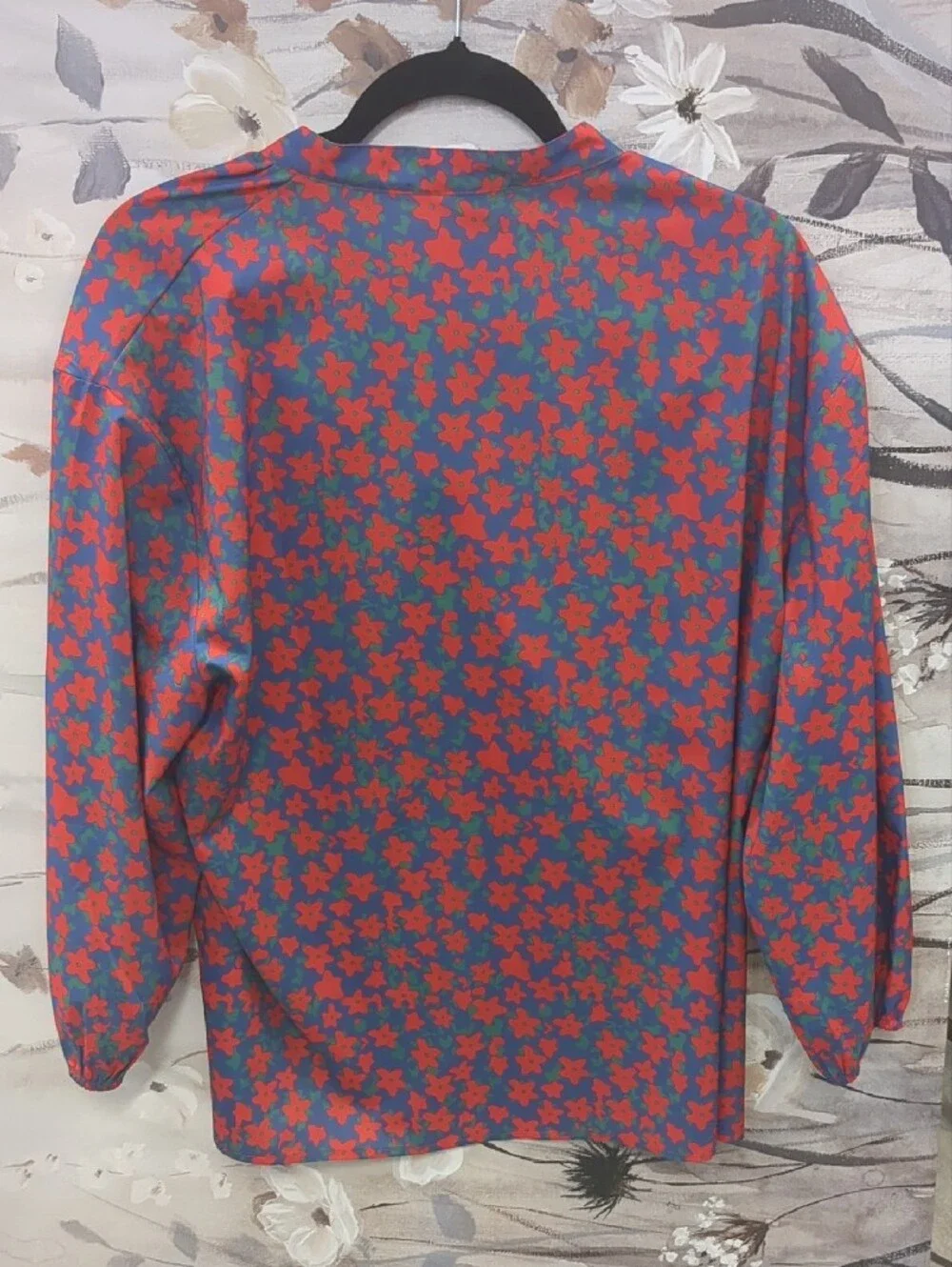 Floral Print Long-Sleeve Blouse